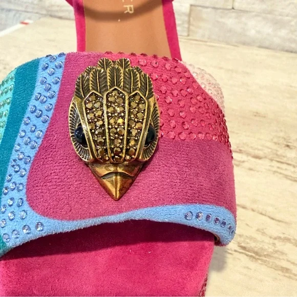 Kurt Geiger London SZ 38.5 Kensington Glitz Wavy  Rhinestone Platform Sandals - Picture 9 of 14